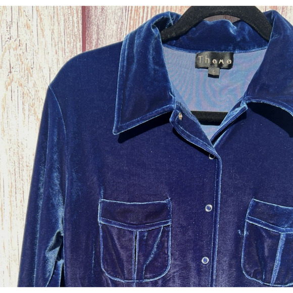 THOMO Dress Knee Length Vintage Velvet Snap Front Western Fair Witchy Goth L - Picture 3 of 7